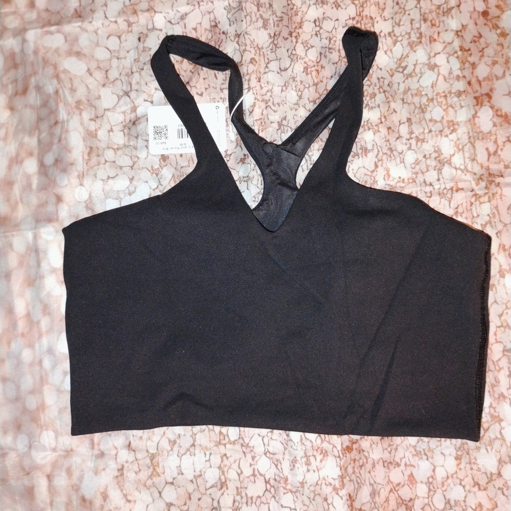 Lululemon Bend This Front-to-back Longline Bra - V And Racer Neck Black NWT